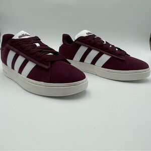 Adidas Grand Court-SZ 13- Men- Alpha 00s, Marron/White Adidas Stripes Sneakers